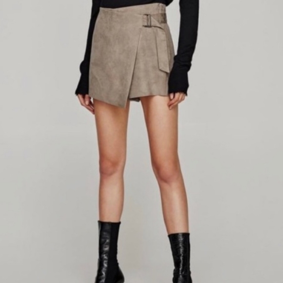 Zara Pants - Zara taupe faux suede skort